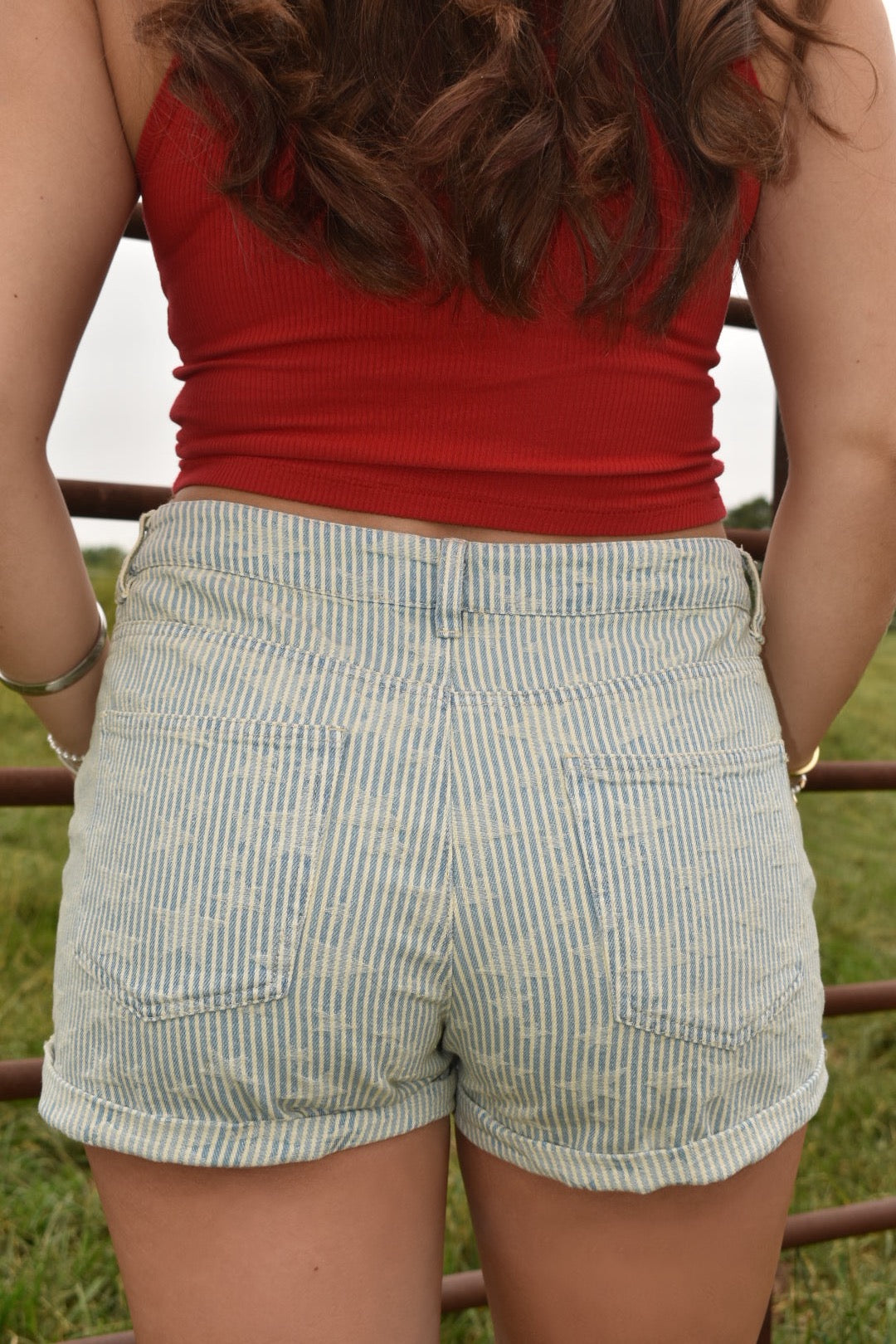Star-Spangled Denim Shorts