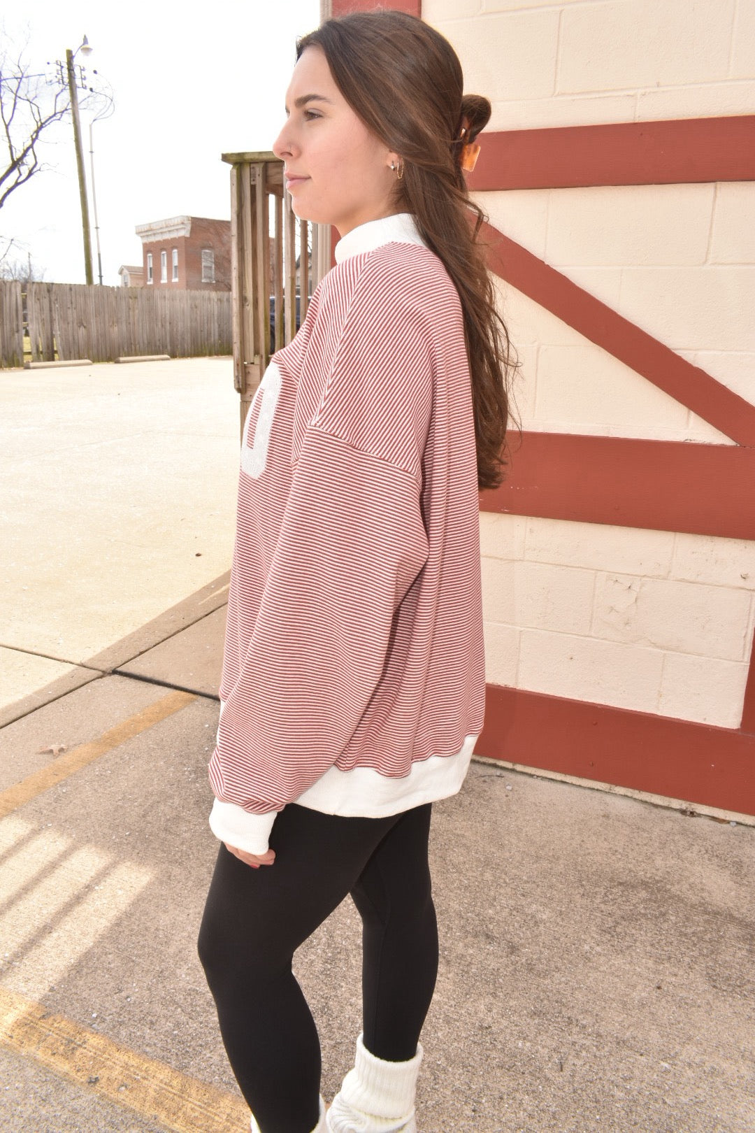 XOXO Embroidered Mockneck