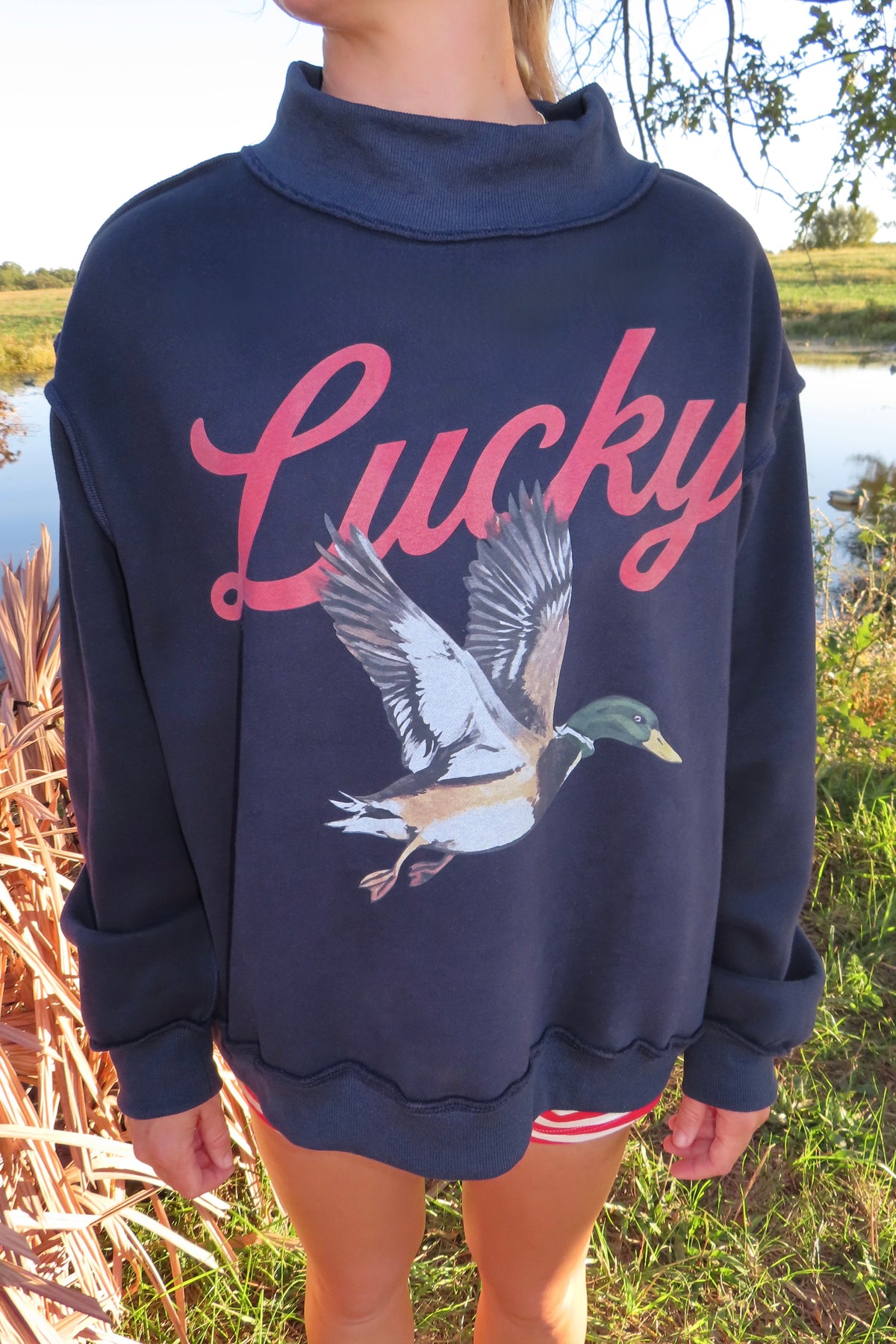 Reversible Lucky Duck Mockneck