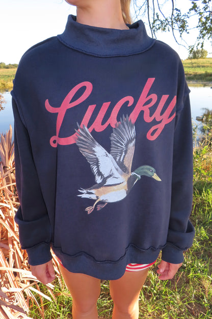 Reversible Lucky Duck Mockneck