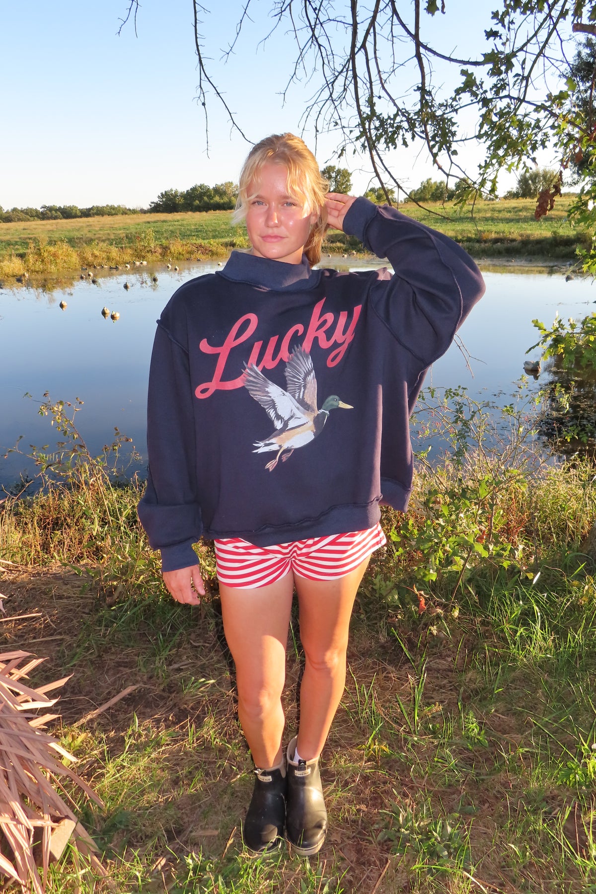 Reversible Lucky Duck Mockneck