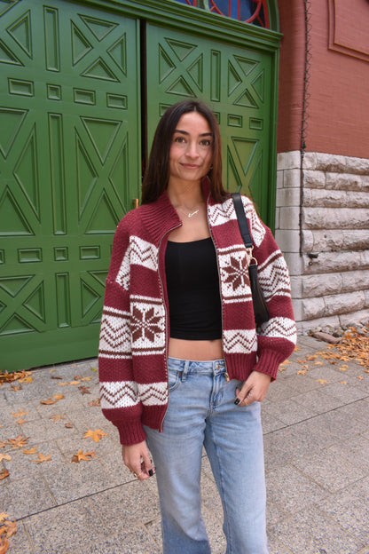 Berry Merry Fair Isle Jacket