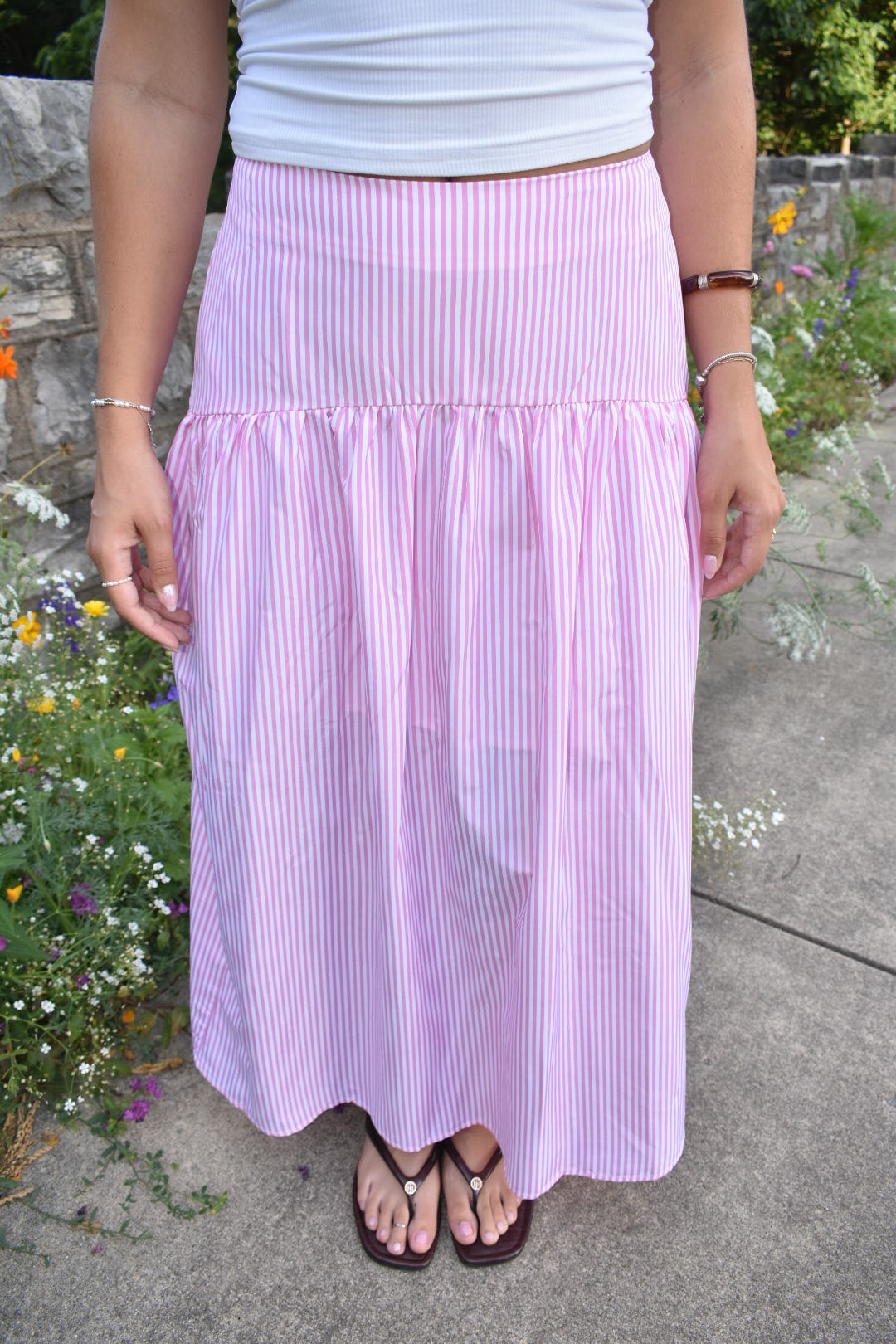 Magnolia Pinstripe Maxi Skirt