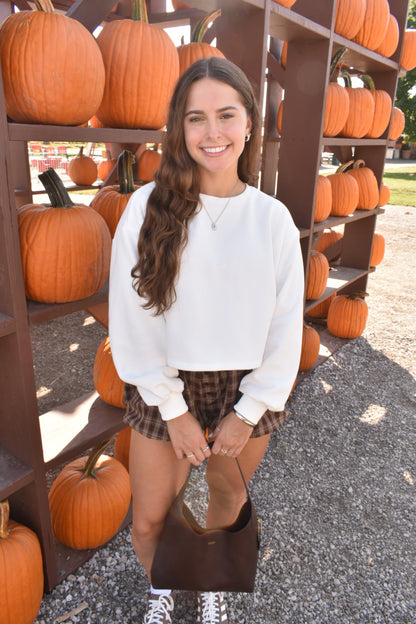 Ivory Laced Bow Sweater
