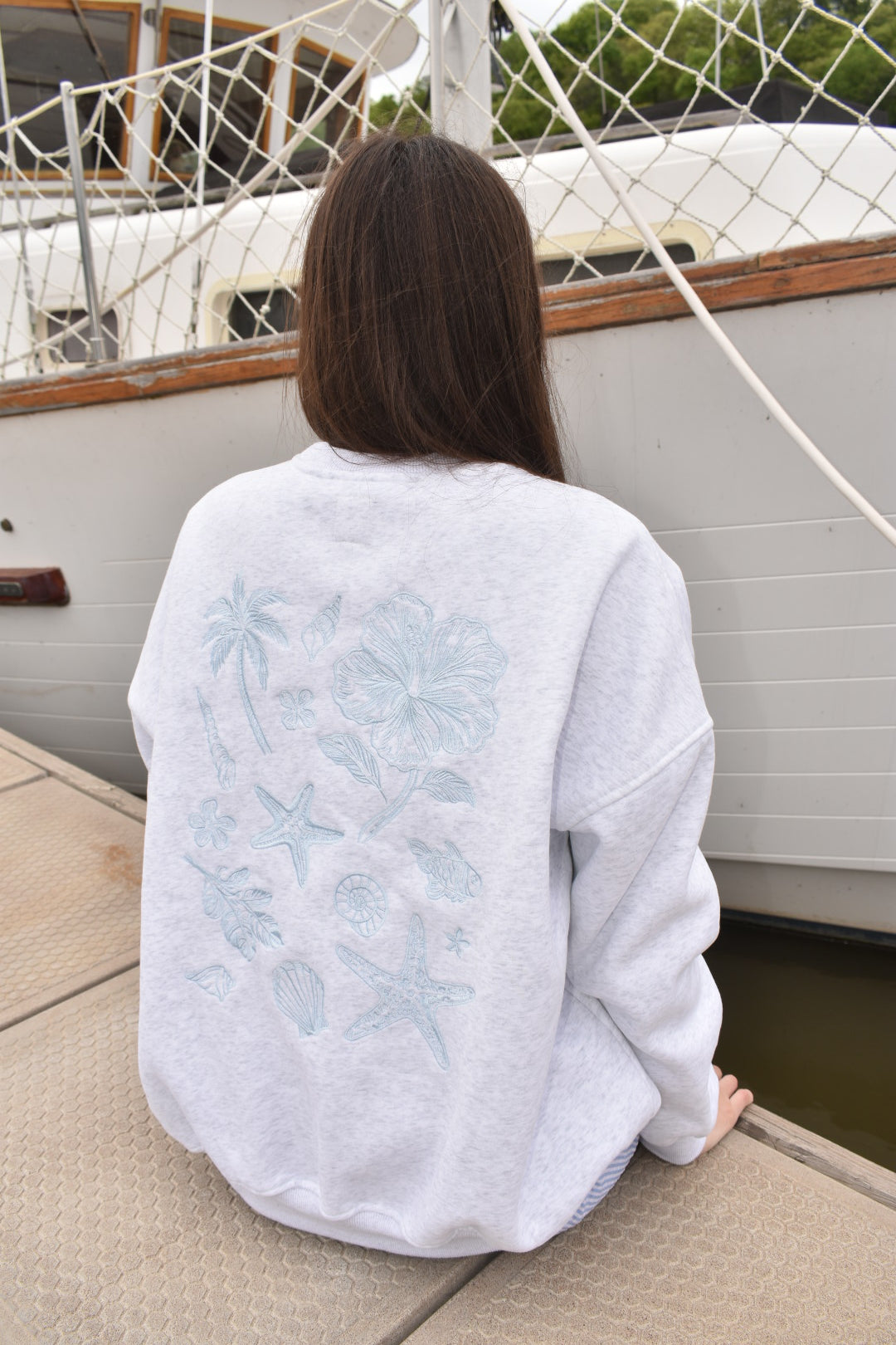 Shoreline Embroidered Crewneck