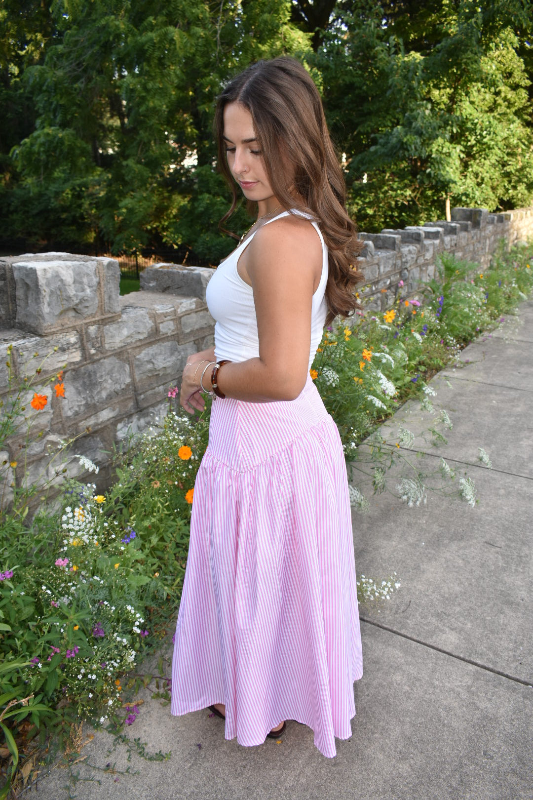 Magnolia Pinstripe Maxi Skirt