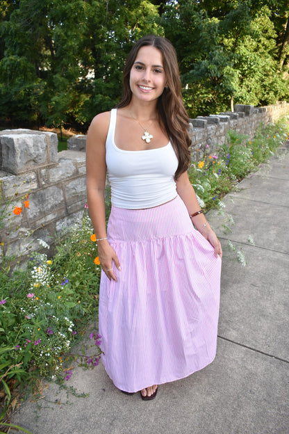 Magnolia Pinstripe Maxi Skirt