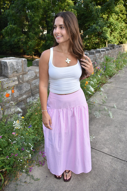Magnolia Pinstripe Maxi Skirt