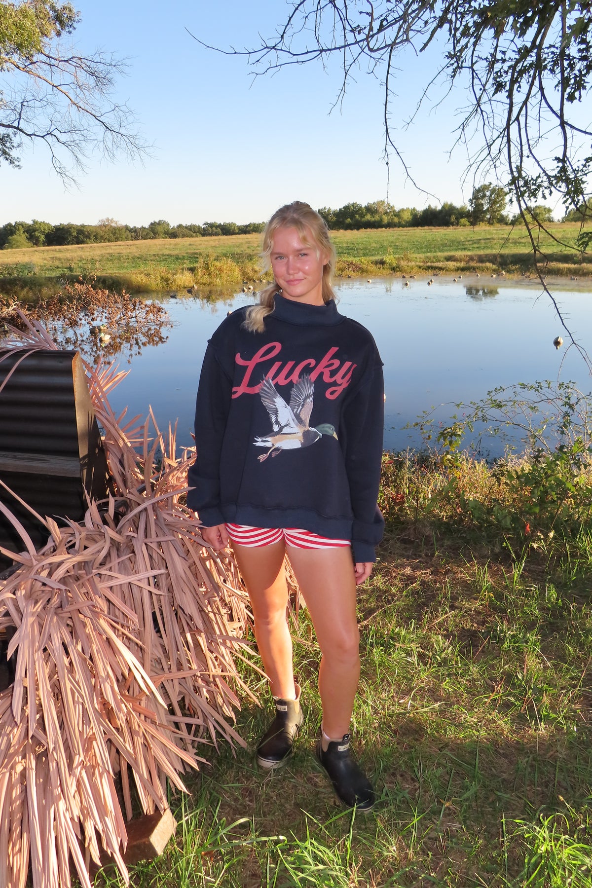 Reversible Lucky Duck Mockneck