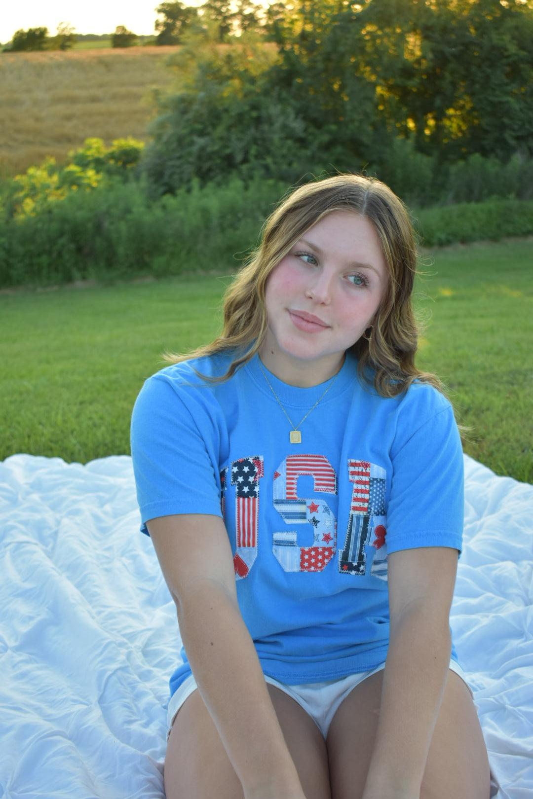 Embroidered USA Tee