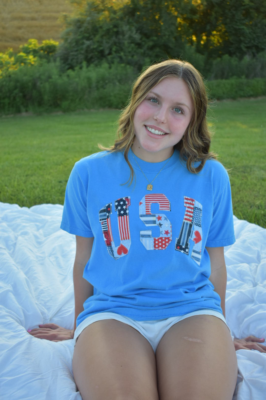 Embroidered USA Tee