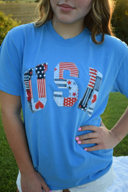 Embroidered USA Tee