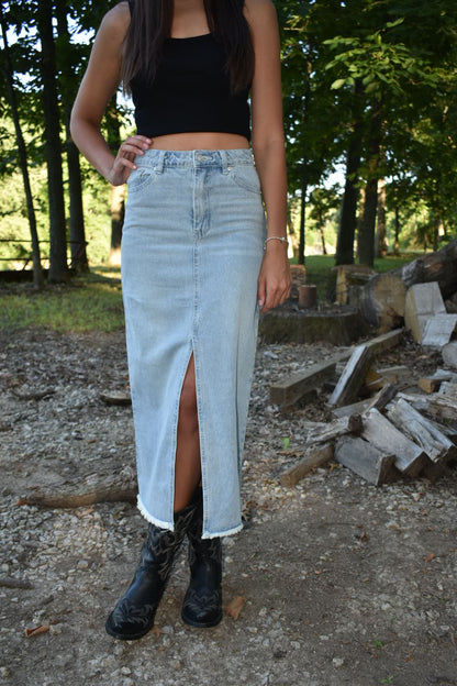 Denim Maxi Skirt