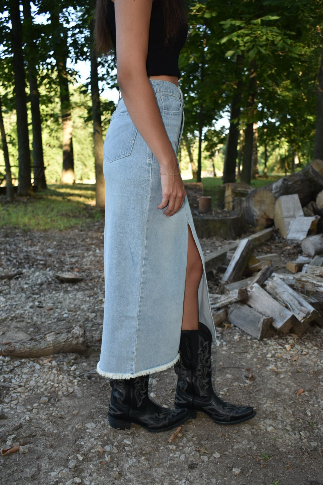 Denim Maxi Skirt