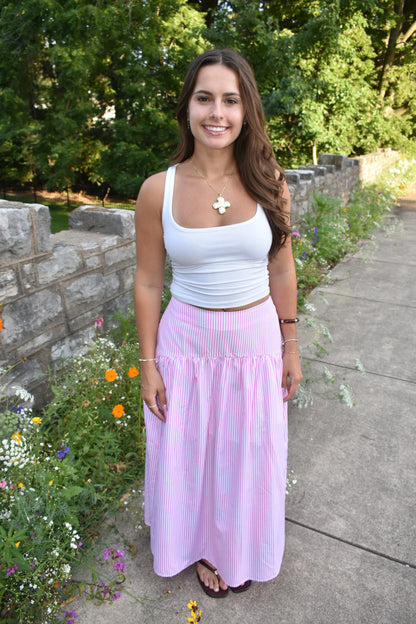 Magnolia Pinstripe Maxi Skirt
