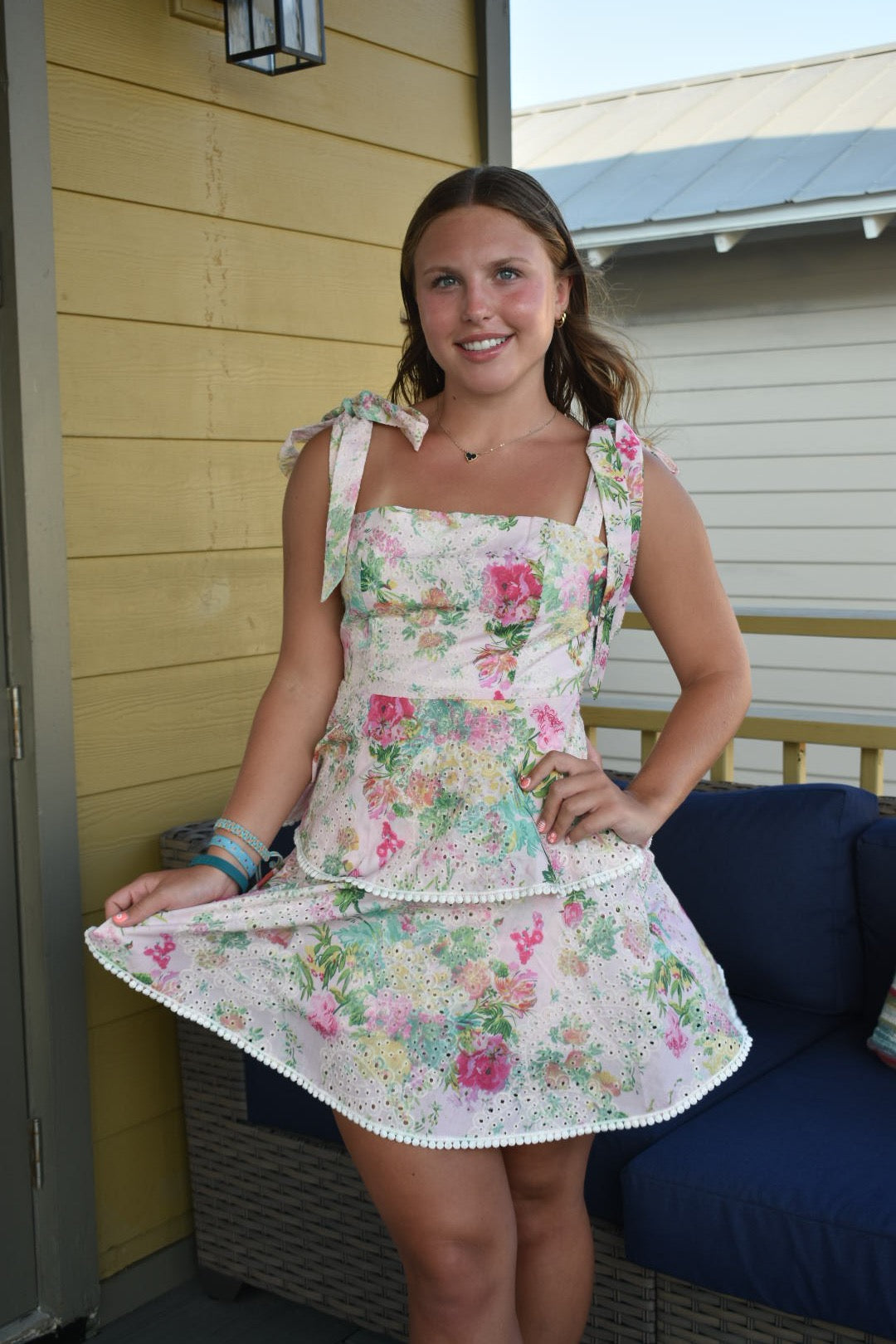 Floral Tiered Mini Dress