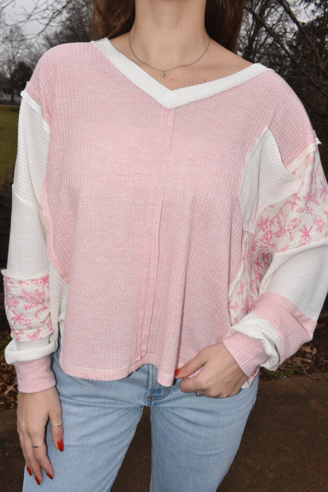 Floral Dream Waffle Knit Long Sleeve
