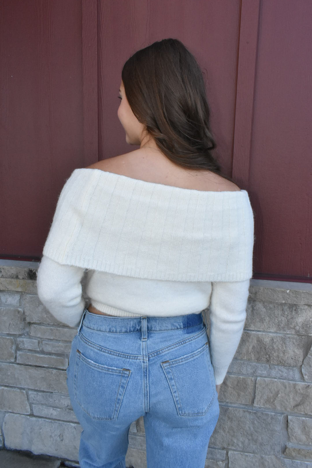 Ivory Grace Foldover Sweater