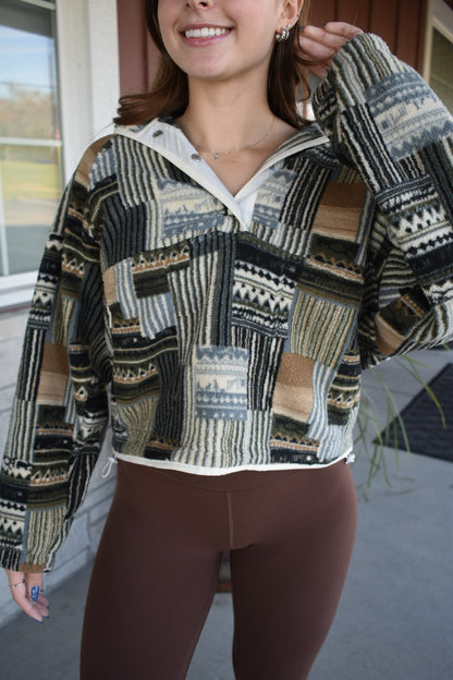 Arctic Pine Patchwork Sweatshirt